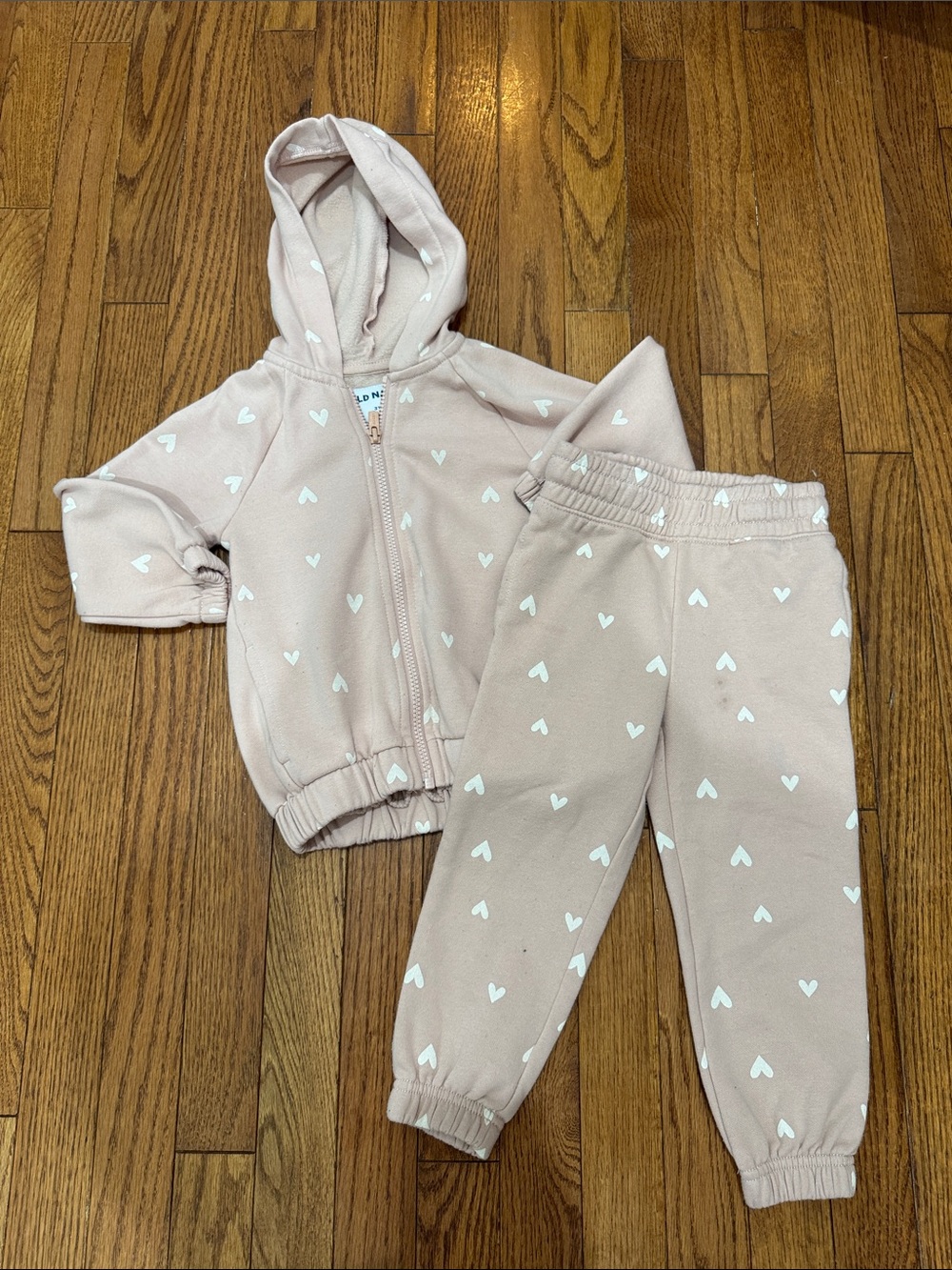 Old Navy Pink Heart Print Hoodie & Joggers Set